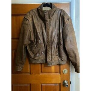 VTG. Rage by Mirage Mens Leather Bomber Jacket SZ L/Project